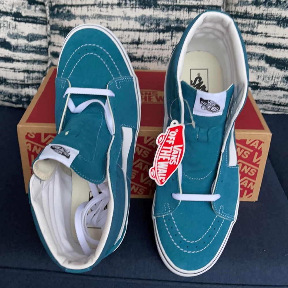 Vans Sk8-Hi Blue Coral/True White MENS - Picture 13 of 16